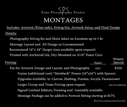 Montage Price List